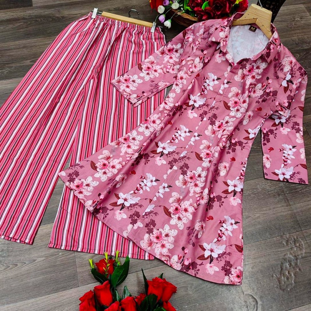 Top and Plazzo with Digital Print